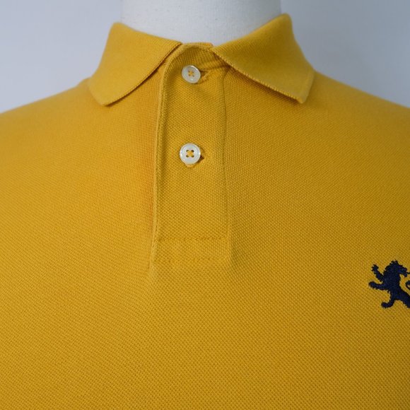 Express Polo Men's Medium Mustard Yellow 100% Cotton - Picture 3 of 9